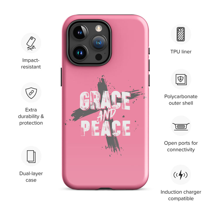 Christian Phone Case Grace and Peace Cross Pink for iPhone® iPhone® Phone Cases   