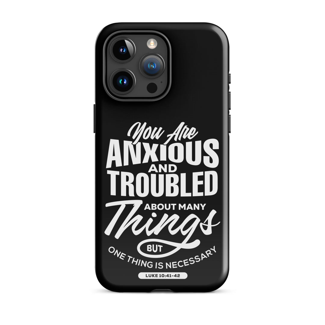 Christian Phone Case Anxious And Troubled Black for iPhone® iPhone® Phone Cases Glossy iPhone 15 Pro Max 