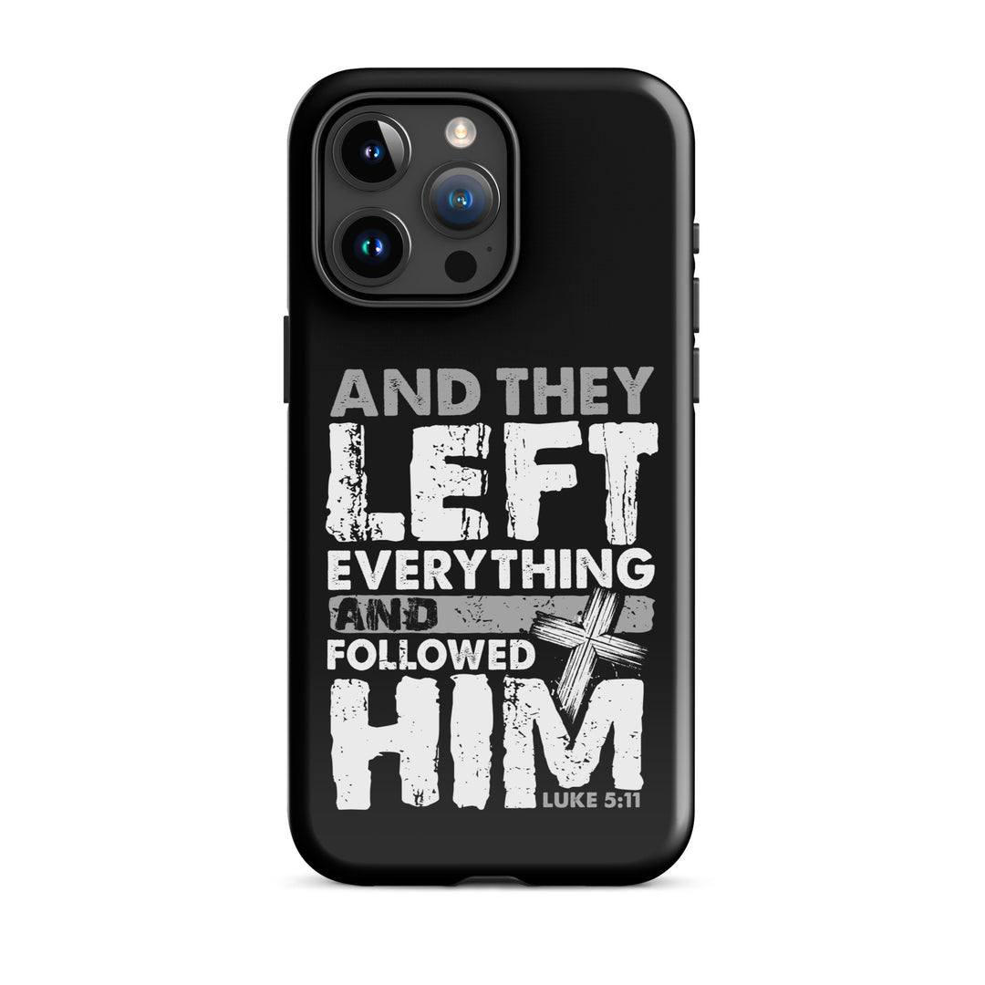 Christian Phone Case Left Everything Cross Black for iPhone® iPhone® Phone Cases Glossy iPhone 15 Pro Max 