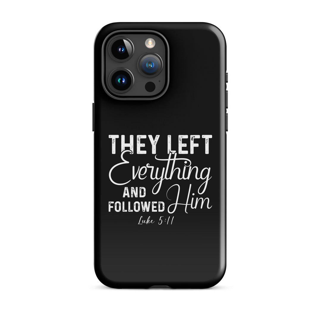 Christian Phone Case Left Everything Black for iPhone® iPhone® Phone Cases Glossy iPhone 15 Pro Max 