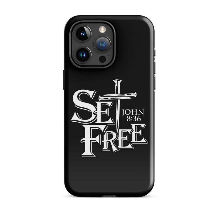 Christian Phone Case Set Free Black for iPhone® iPhone® Phone Cases Glossy iPhone 15 Pro Max 