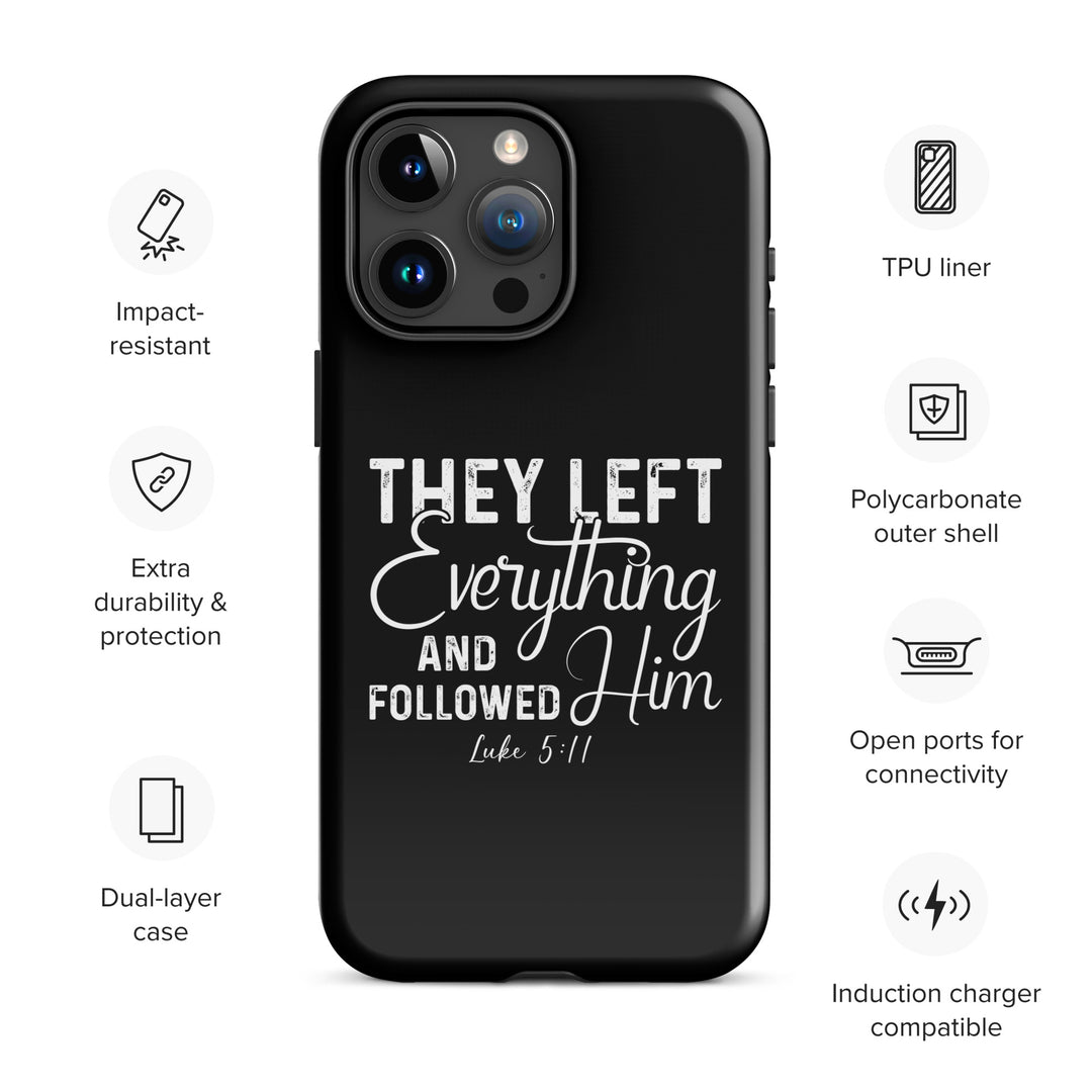 Christian Phone Case Left Everything Black for iPhone® iPhone® Phone Cases   