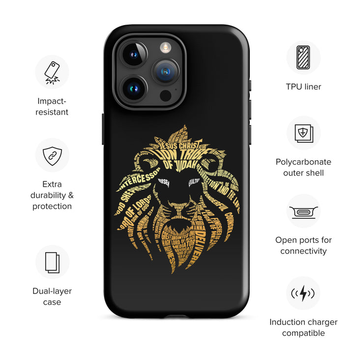 Christian Phone Case Lion Word Cloud Black for iPhone® iPhone® Phone Cases   