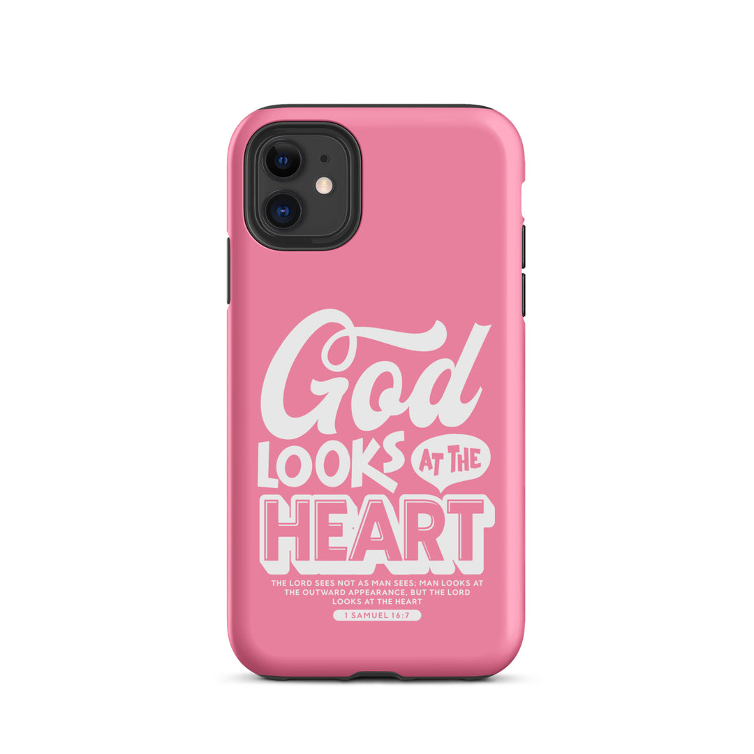 Christian Phone Case God Looks At Heart for iPhone® iPhone® Phone Cases Matte iPhone 11 