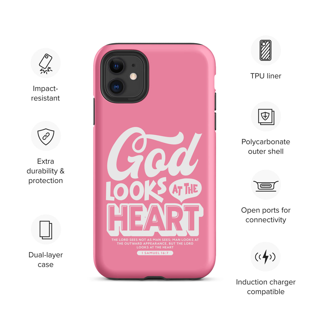 Christian Phone Case God Looks At Heart for iPhone® iPhone® Phone Cases   