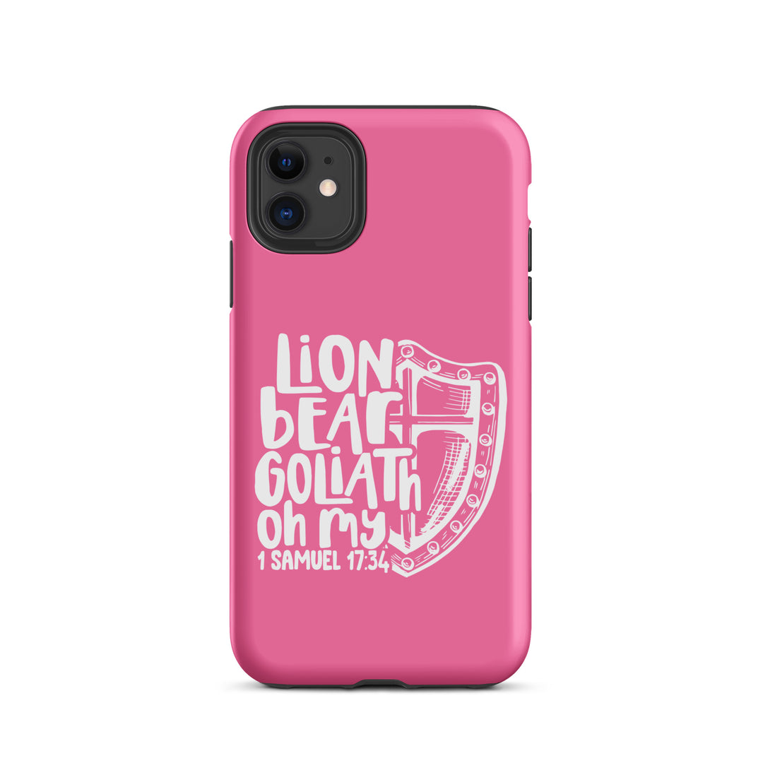 Christian Phone Case Lion Bear Goliath Oh My Pink for iPhone® iPhone® Phone Cases Matte iPhone 11 