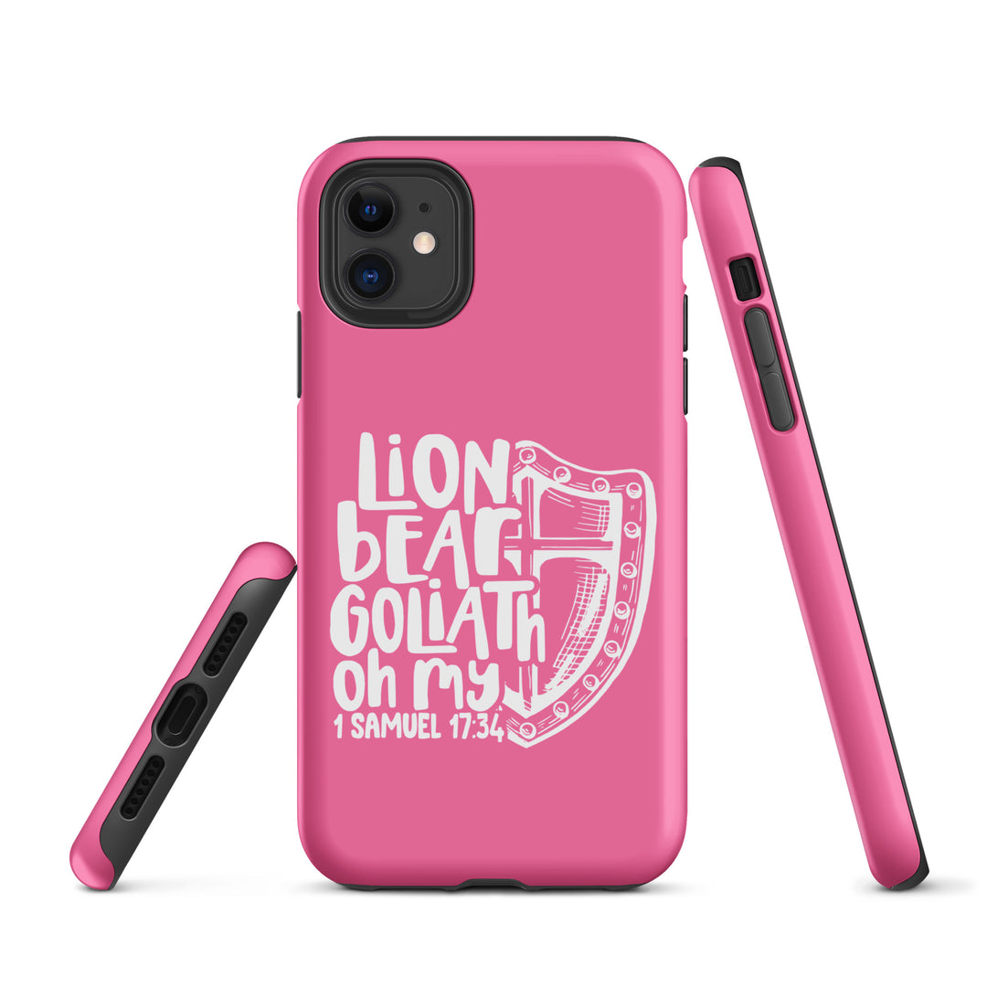 Christian Phone Case Lion Bear Goliath Oh My Pink for iPhone® iPhone® Phone Cases   