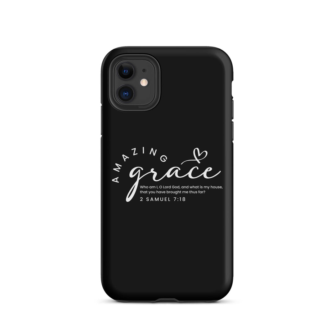 Christian Phone Case Amazing Grace Heart Black for iPhone® iPhone® Phone Cases Matte iPhone 11 