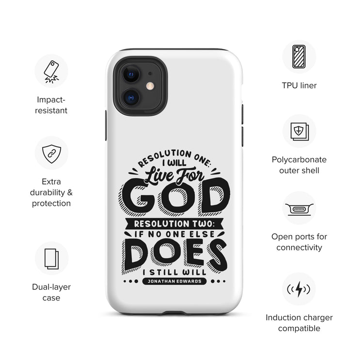 Christian Phone Case Live For God White for iPhone® iPhone® Phone Cases   