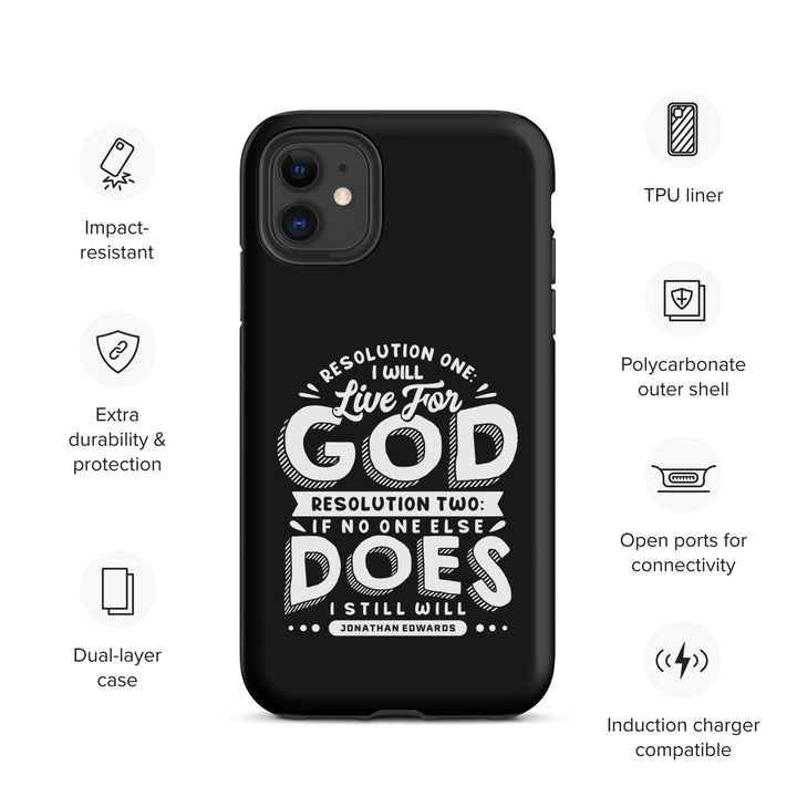 Christian Phone Case Live For God Black for iPhone® iPhone® Phone Cases   