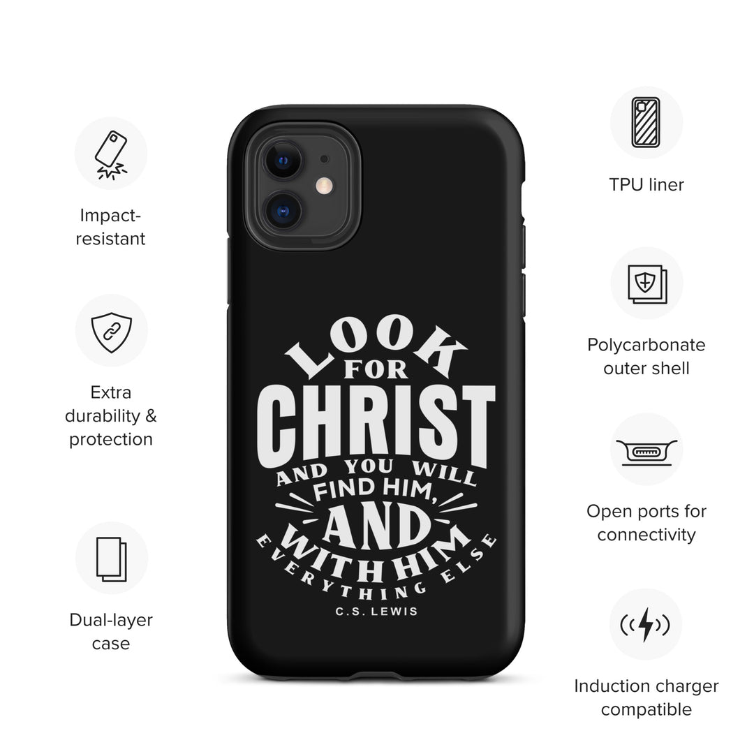 Christian Phone Case Look For Christ Black for iPhone® iPhone® Phone Cases   