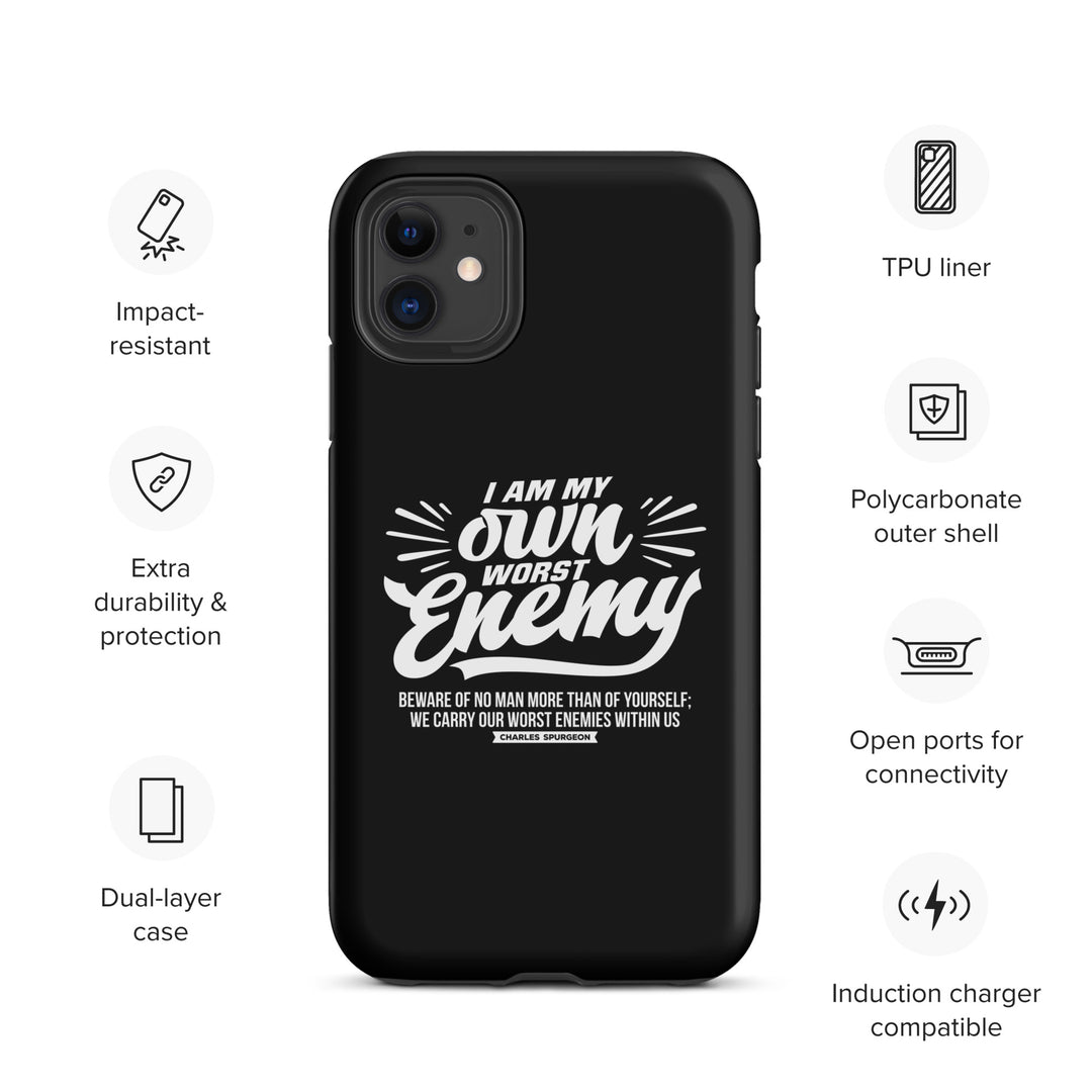 Christian Phone Case Worst Enemy Black for iPhone® iPhone® Phone Cases   