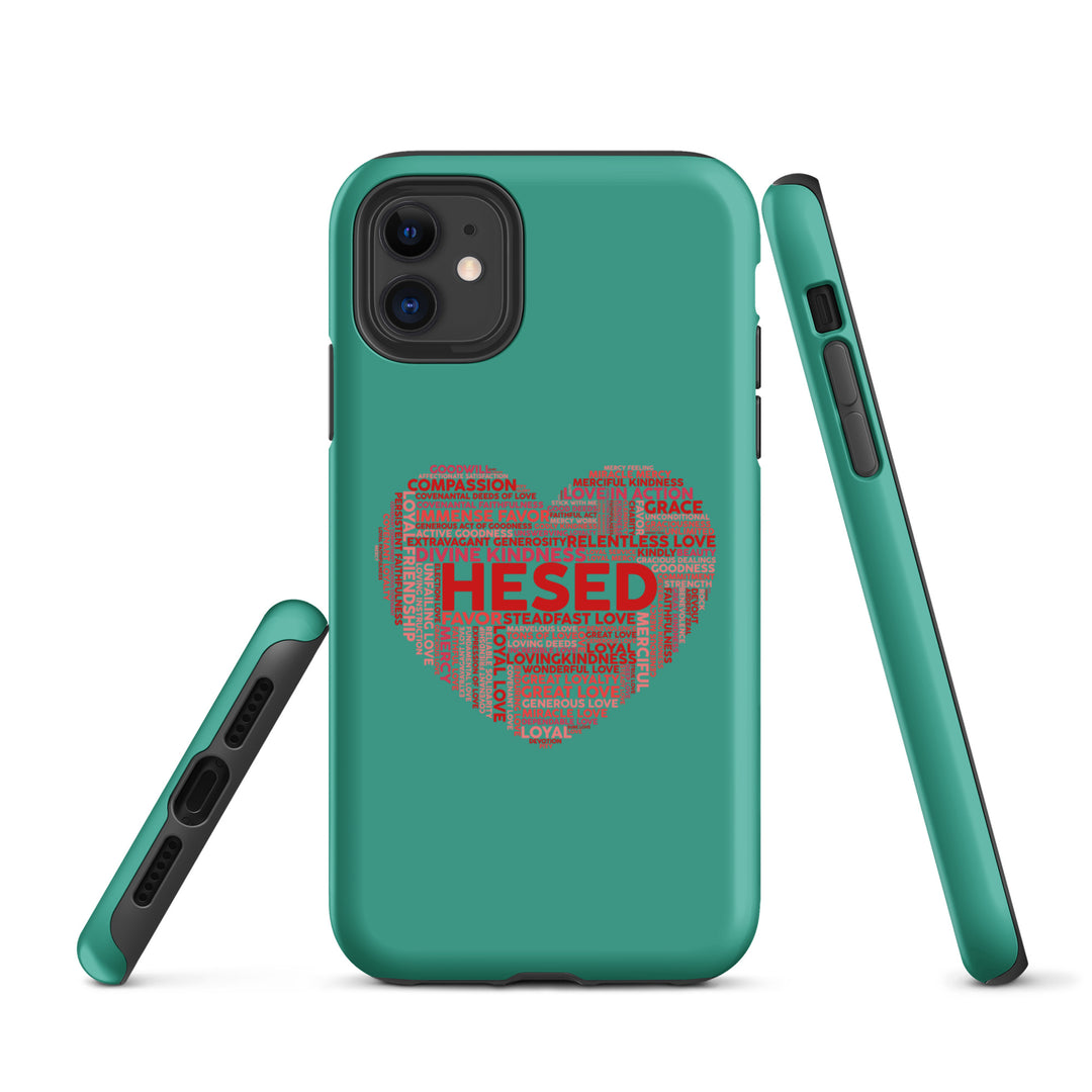 Christian Phone Case Hesed Heart Teal for iPhone® iPhone® Phone Cases   