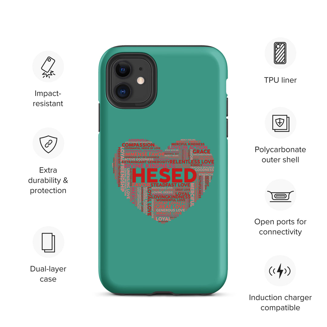 Christian Phone Case Hesed Heart Teal for iPhone® iPhone® Phone Cases   