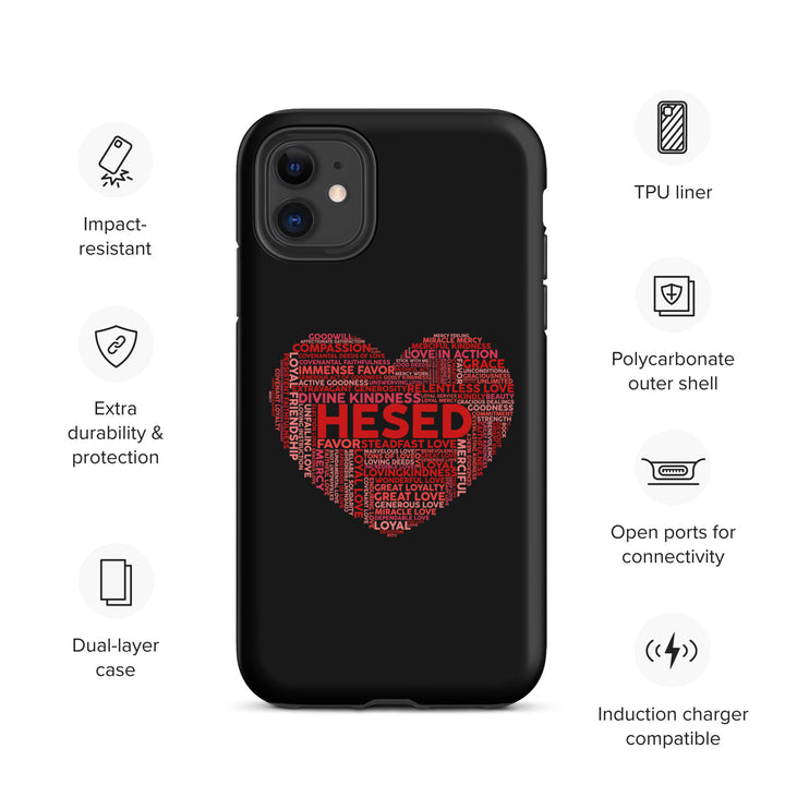 Christian Phone Case Hesed Heart Black for iPhone® iPhone® Phone Cases   