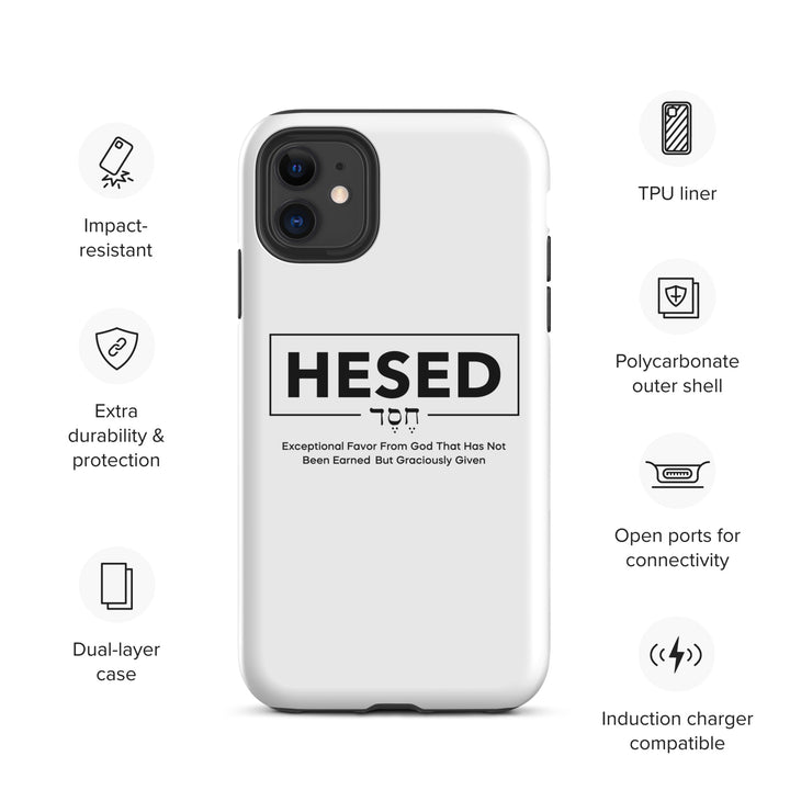 Christian Phone Case Hesed Hebrew Exceptional Favor White for iPhone® iPhone® Phone Cases   