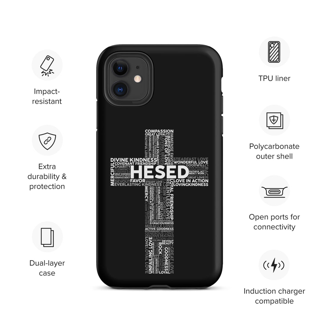 Christian Phone Case Hesed Cross Black for iPhone® iPhone® Phone Cases   