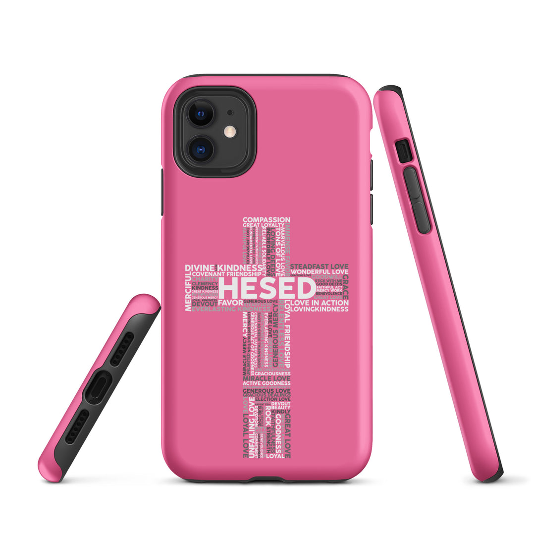 Christian Phone Case Hesed Cross Pink for iPhone® iPhone® Phone Cases   