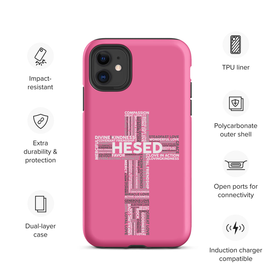 Christian Phone Case Hesed Cross Pink for iPhone® iPhone® Phone Cases   