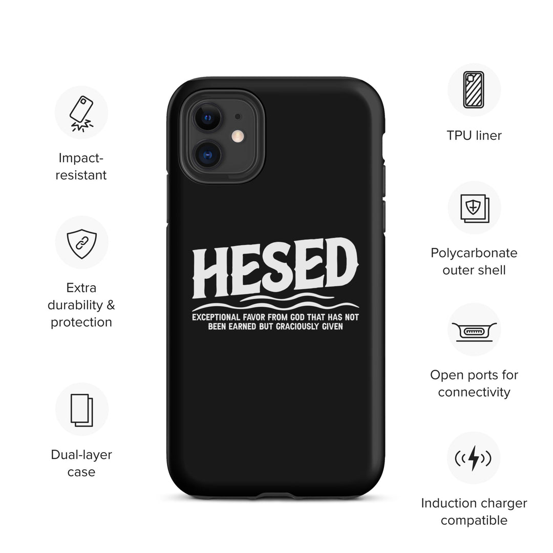 Christian Phone Case Hesed Exceptional Favor Black for iPhone® iPhone® Phone Cases   