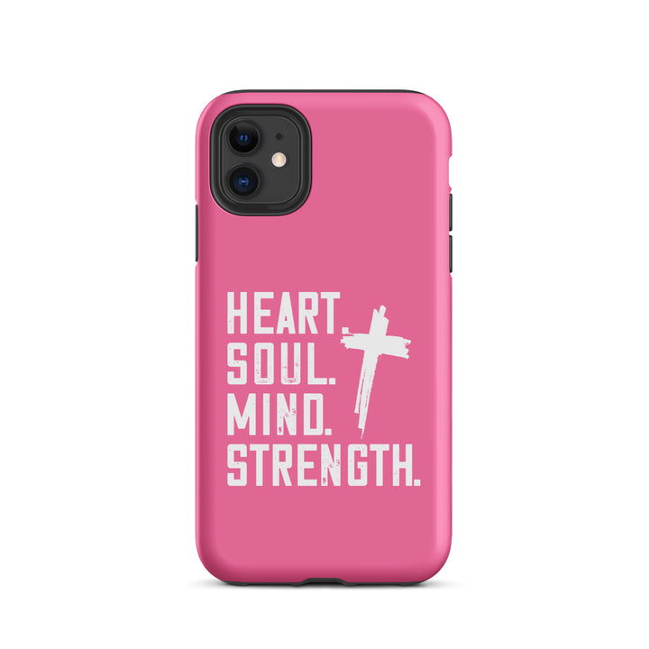 Christian Phone Case Heart Soul Mind Strength Pink for iPhone® iPhone® Phone Cases Matte iPhone 11 