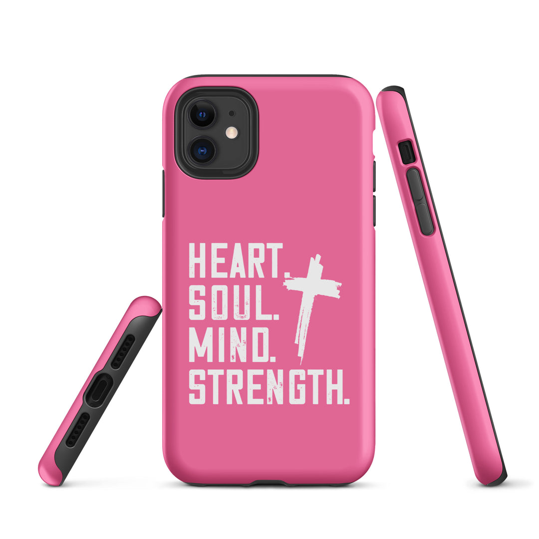 Christian Phone Case Heart Soul Mind Strength Pink for iPhone® iPhone® Phone Cases   