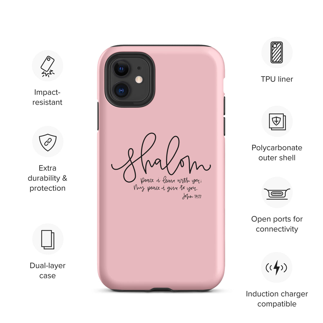 Christian Phone Case Shalom Pink for iPhone® iPhone® Phone Cases   