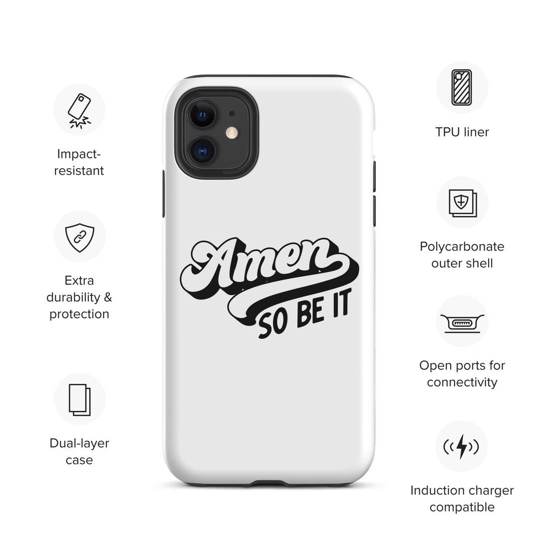 Christian Phone Case Amen So Be It White for iPhone® iPhone® Phone Cases   