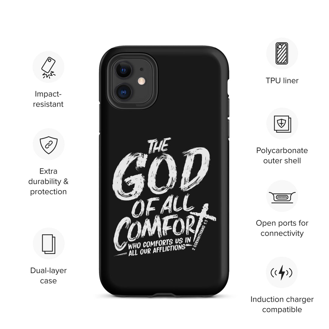 Christian Phone Case God of All Comfort Black for iPhone® iPhone® Phone Cases   