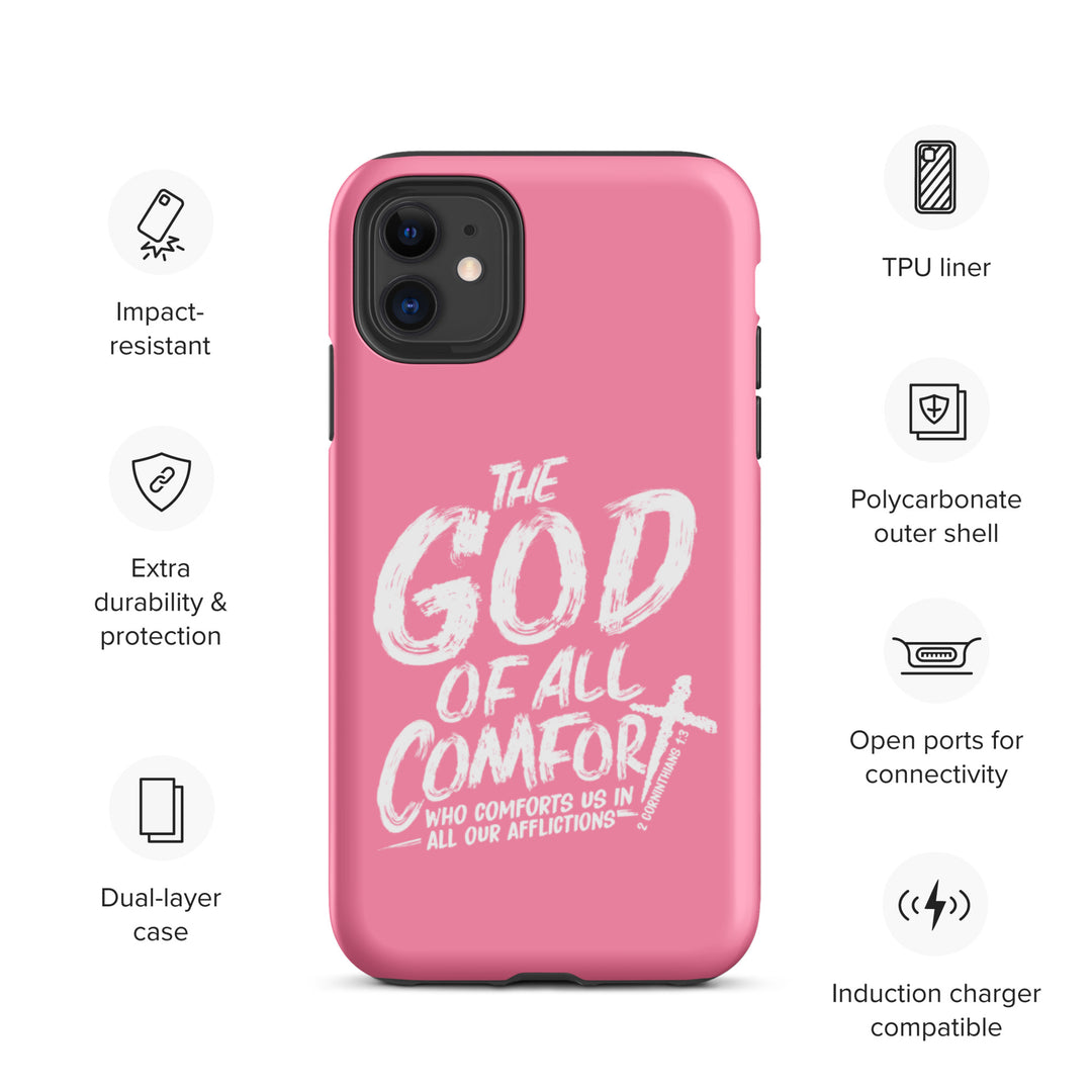 Christian Phone Case God of All Comfort Pink for iPhone® iPhone® Phone Cases   