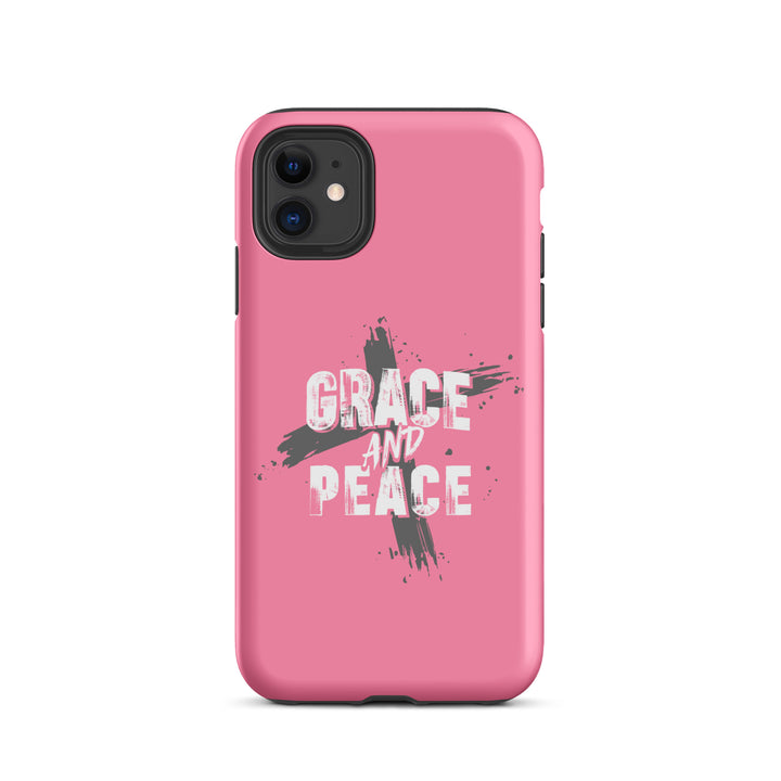 Christian Phone Case Grace and Peace Cross Pink for iPhone® iPhone® Phone Cases Matte iPhone 11 