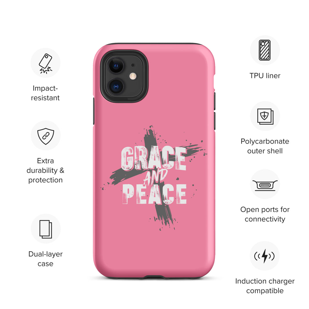 Christian Phone Case Grace and Peace Cross Pink for iPhone® iPhone® Phone Cases   