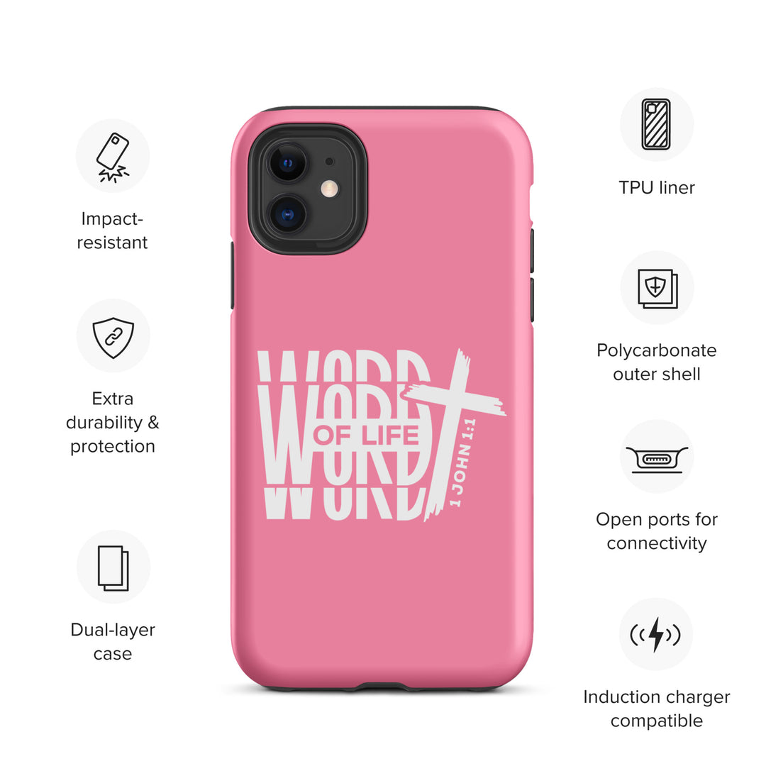 Christian Phone Case Word of Life Cross Pink for iPhone® iPhone® Phone Cases   