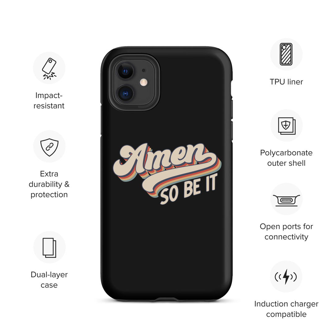 Christian Phone Case Amen So Be It Black for iPhone® iPhone® Phone Cases   