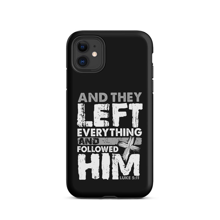 Christian Phone Case Left Everything Cross Black for iPhone® iPhone® Phone Cases Matte iPhone 11 