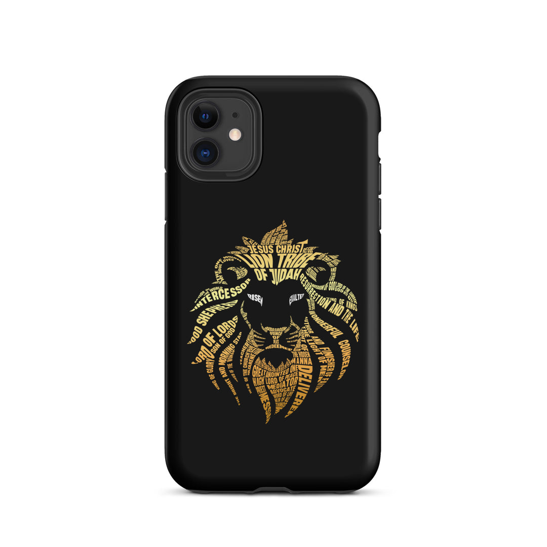 Christian Phone Case Lion Word Cloud Black for iPhone® iPhone® Phone Cases Matte iPhone 11 