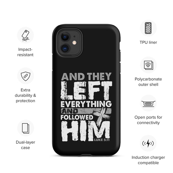 Christian Phone Case Left Everything Cross Black for iPhone® iPhone® Phone Cases   