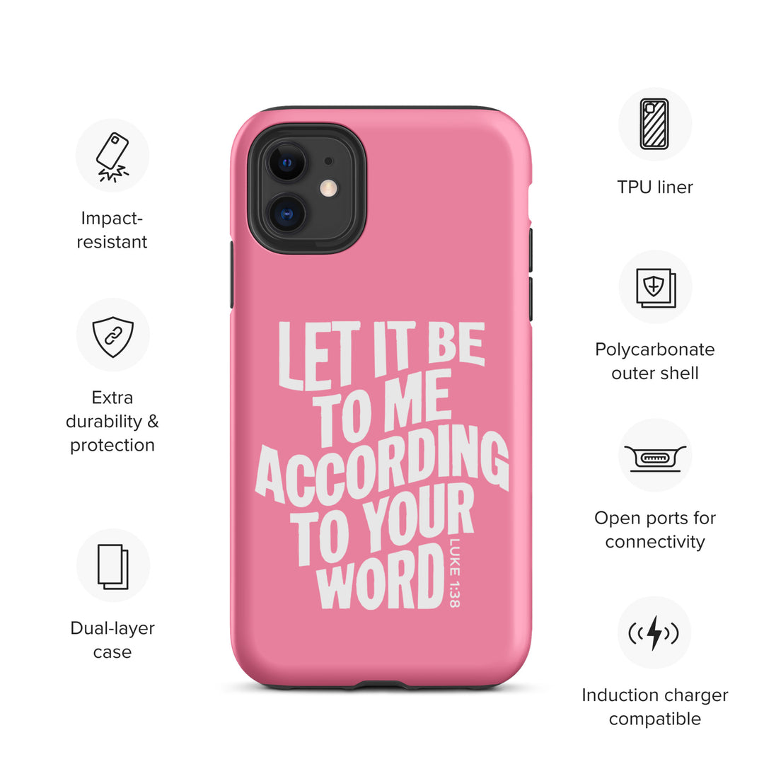 Christian Phone Case According To Your Word Pink  for iPhone® iPhone® Phone Cases   