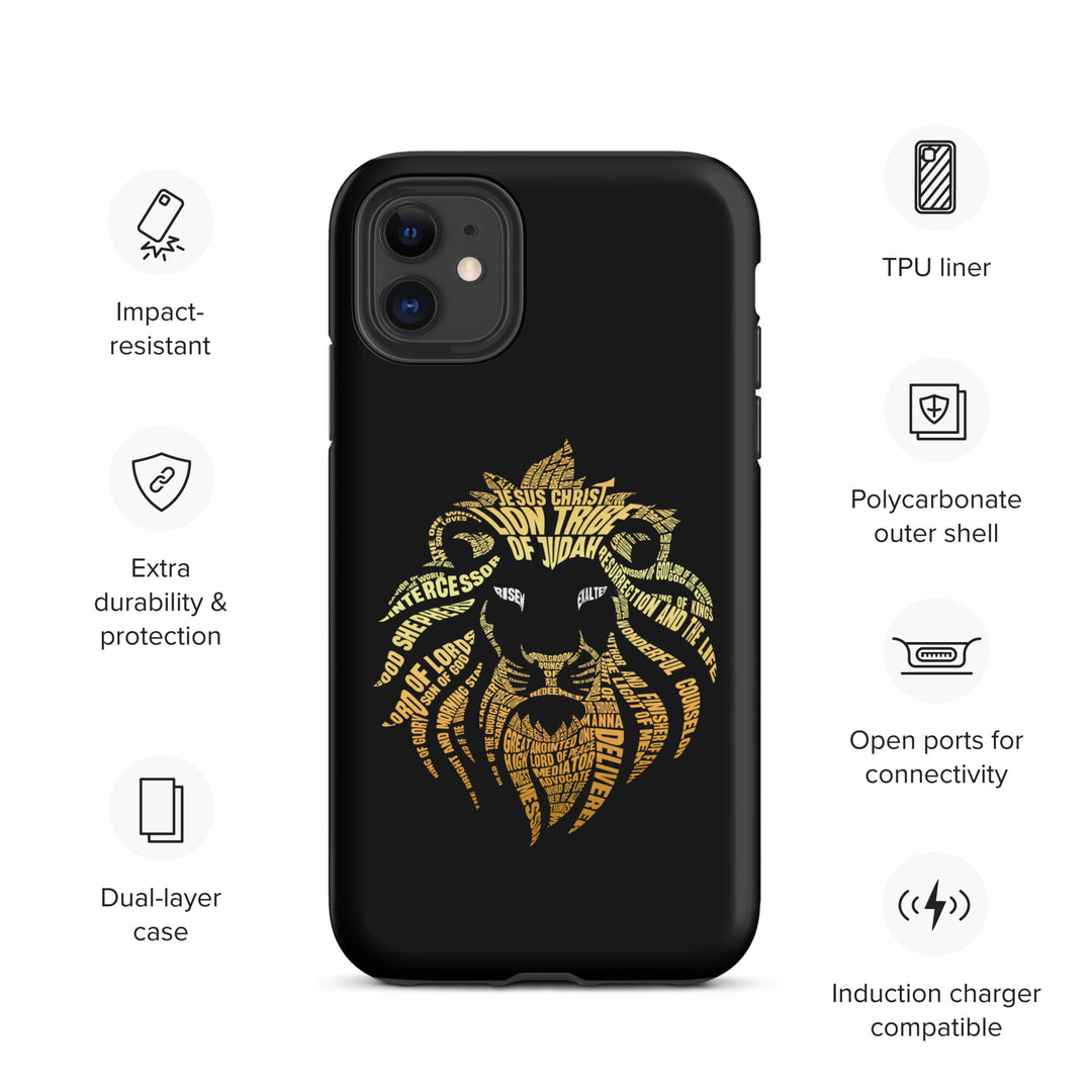 Christian Phone Case Lion Word Cloud Black for iPhone® iPhone® Phone Cases   