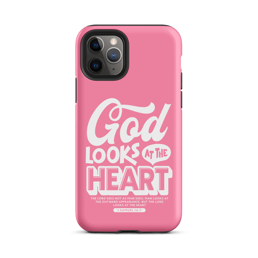 Christian Phone Case God Looks At Heart for iPhone® iPhone® Phone Cases Matte iPhone 11 Pro 