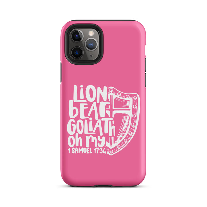 Christian Phone Case Lion Bear Goliath Oh My Pink for iPhone® iPhone® Phone Cases Matte iPhone 11 Pro 