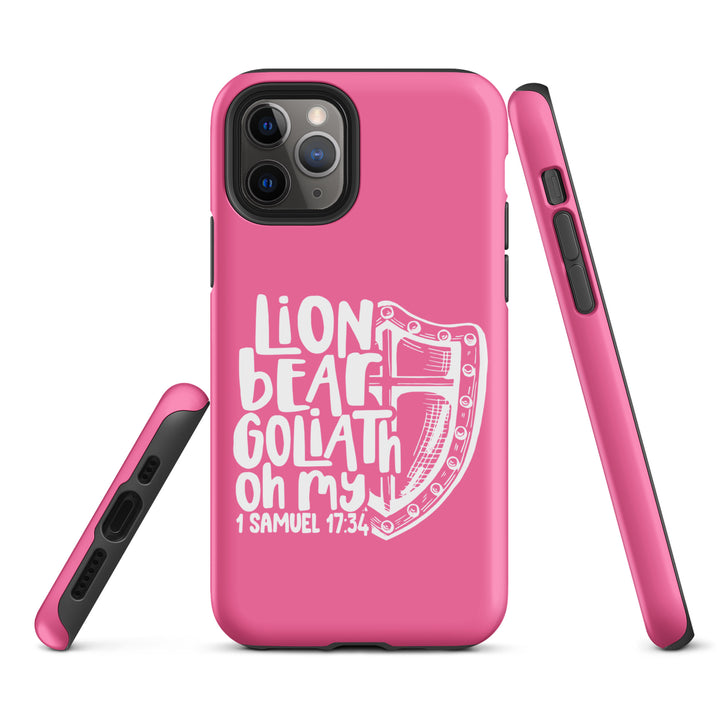 Christian Phone Case Lion Bear Goliath Oh My Pink for iPhone® iPhone® Phone Cases   