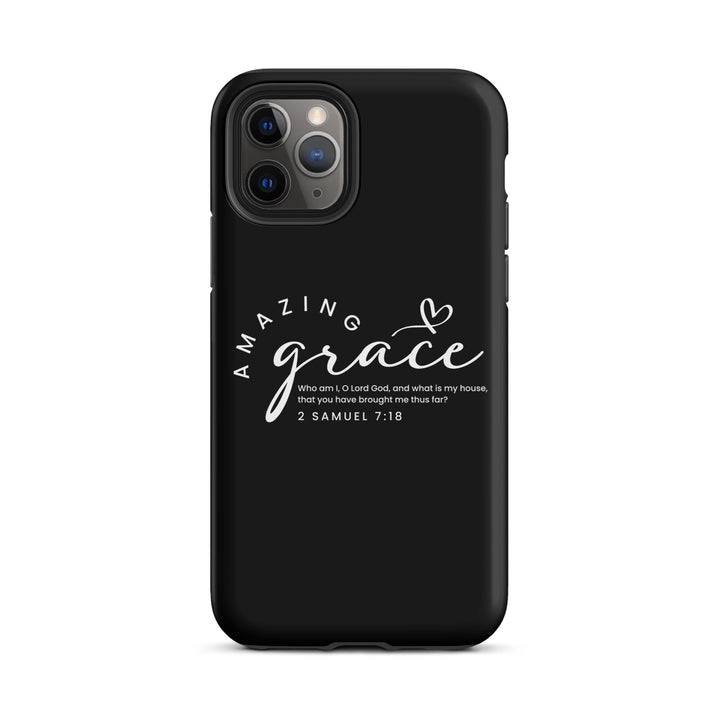 Christian Phone Case Amazing Grace Heart Black for iPhone® iPhone® Phone Cases Matte iPhone 11 Pro 