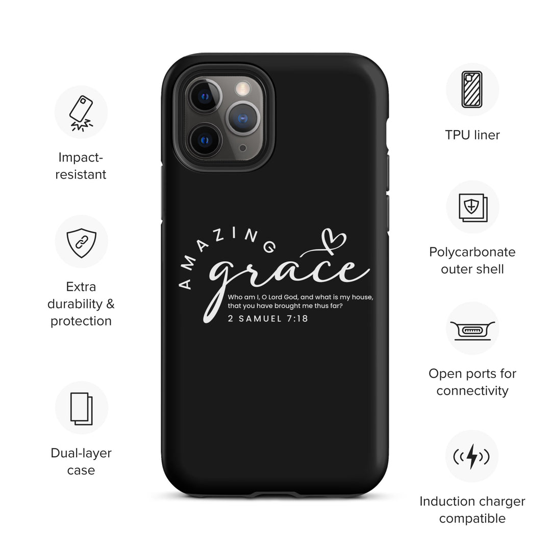 Christian Phone Case Amazing Grace Heart Black for iPhone® iPhone® Phone Cases   