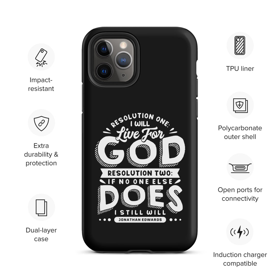 Christian Phone Case Live For God Black for iPhone® iPhone® Phone Cases   