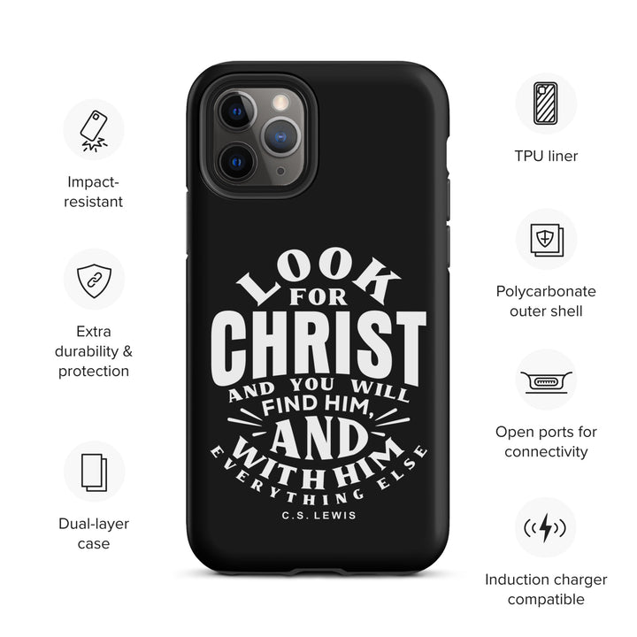 Christian Phone Case Look For Christ Black for iPhone® iPhone® Phone Cases   