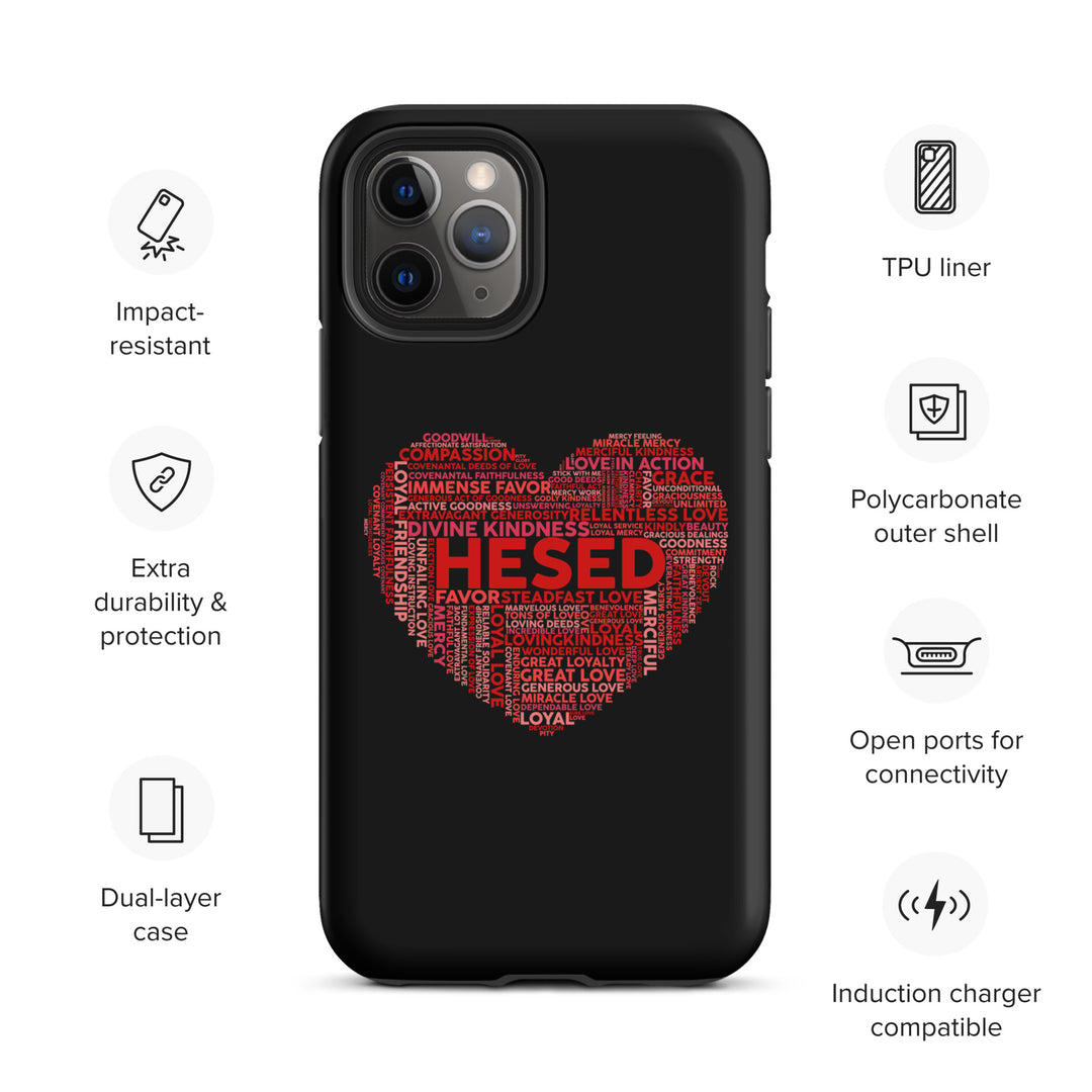 Christian Phone Case Hesed Heart Black for iPhone® iPhone® Phone Cases   