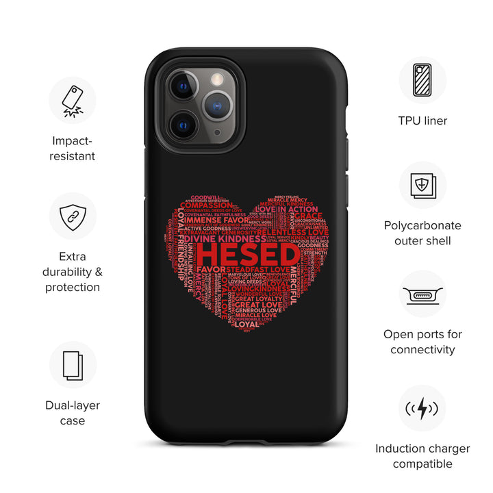 Christian Phone Case Hesed Heart Black for iPhone® iPhone® Phone Cases   