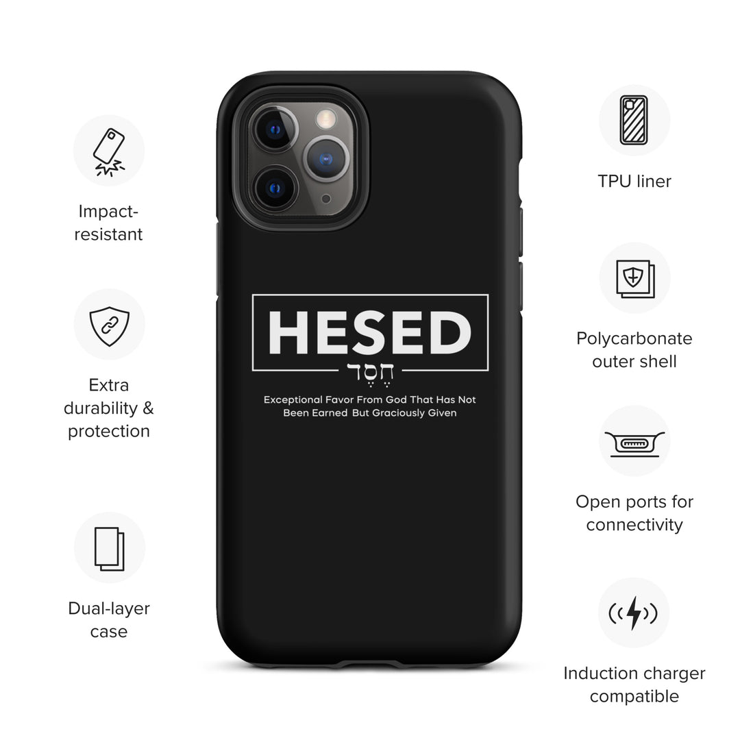 Christian Phone Case Hesed Hebrew Exceptional Favor Black for iPhone® iPhone® Phone Cases   