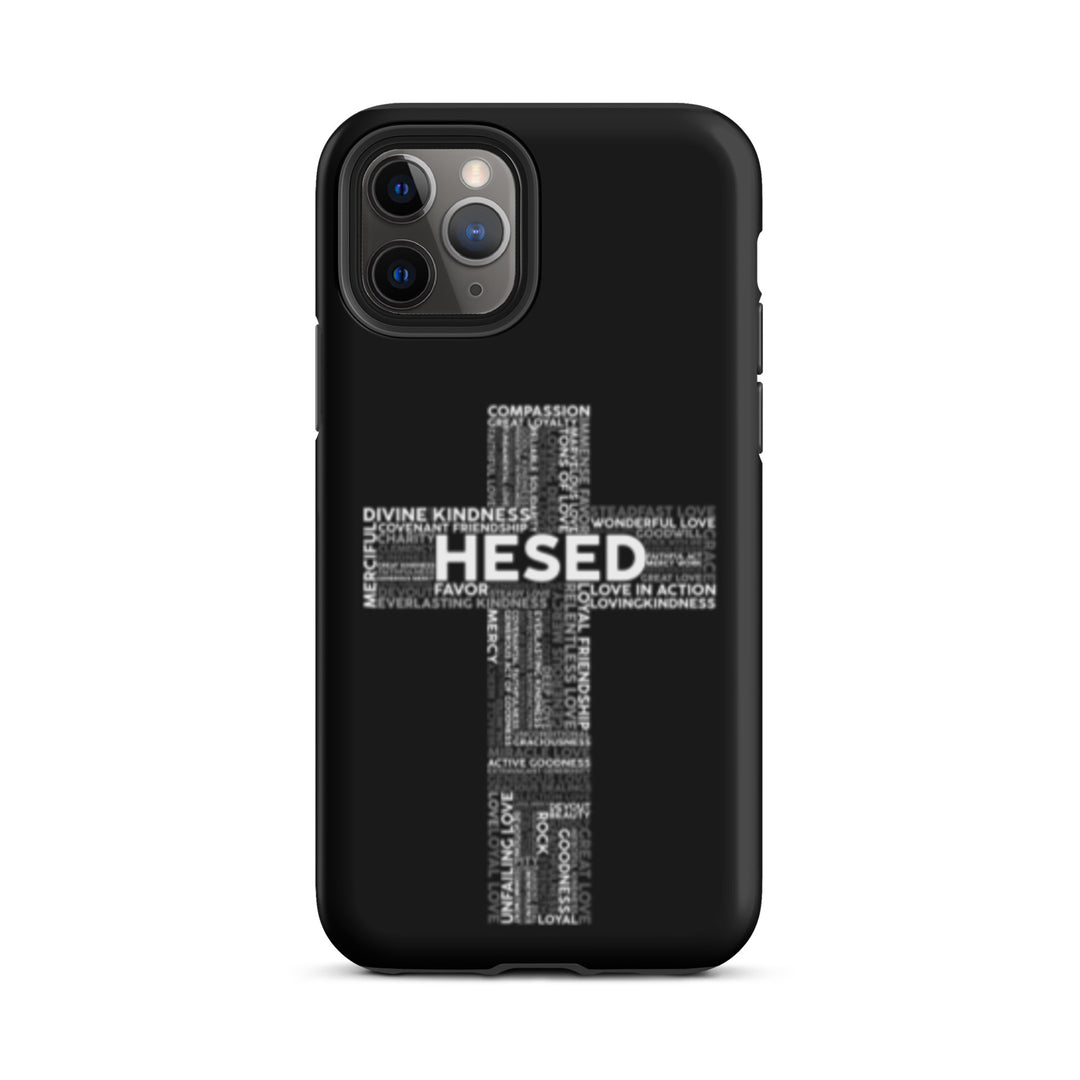 Christian Phone Case Hesed Cross Black for iPhone® iPhone® Phone Cases Matte iPhone 11 Pro 